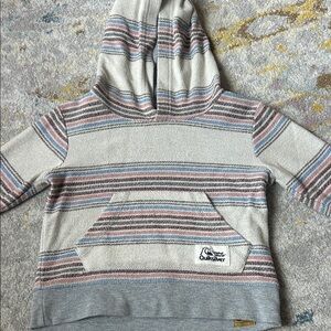 Quiksilver Kids Hooded Striped Pullover in Cream, Blue & Pink